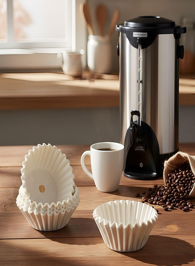 Feifeiya 100 Pcs Pre-punched Holes Coffee Filters for 30cup 45cup 100 Cup Coffee Urn Brewing Basket & Hot Beverage Dispenser Disposable Natural Wood Pulp Paper Filters with Tall-sided Design(White) - Image 5