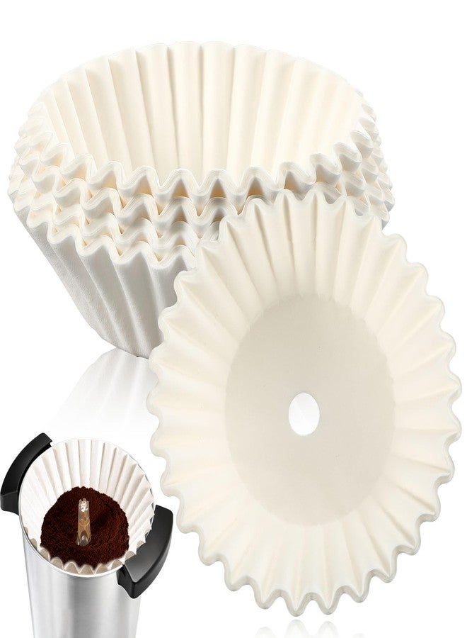 Feifeiya 100 Pcs Pre-punched Holes Coffee Filters for 30cup 45cup 100 Cup Coffee Urn Brewing Basket & Hot Beverage Dispenser Disposable Natural Wood Pulp Paper Filters with Tall-sided Design(White) - Image 1