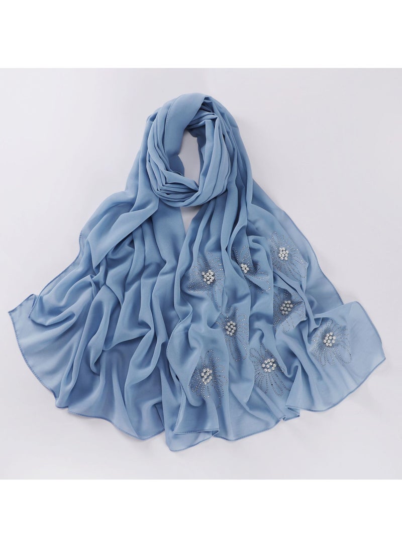 Nariele New Nail Bead Diamond Chiffon Headscarf