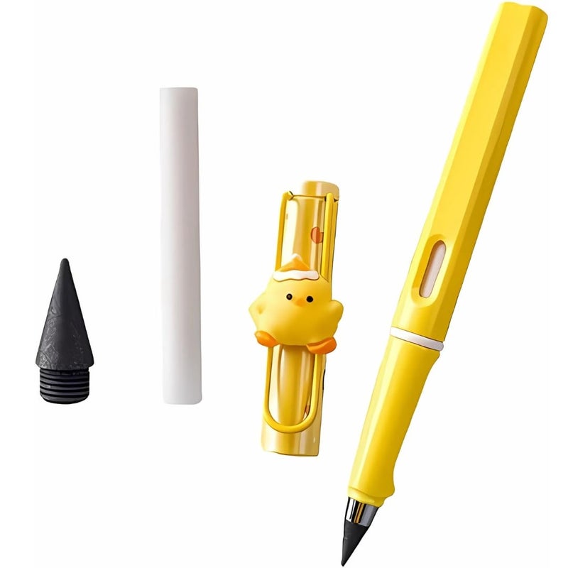 Generic DIVRISHI Enterprises Gurnur Cute Kawaii Mechanical Pencils Long Lasting Writing Pencil With Eraser Modern Yellow  - Image 1