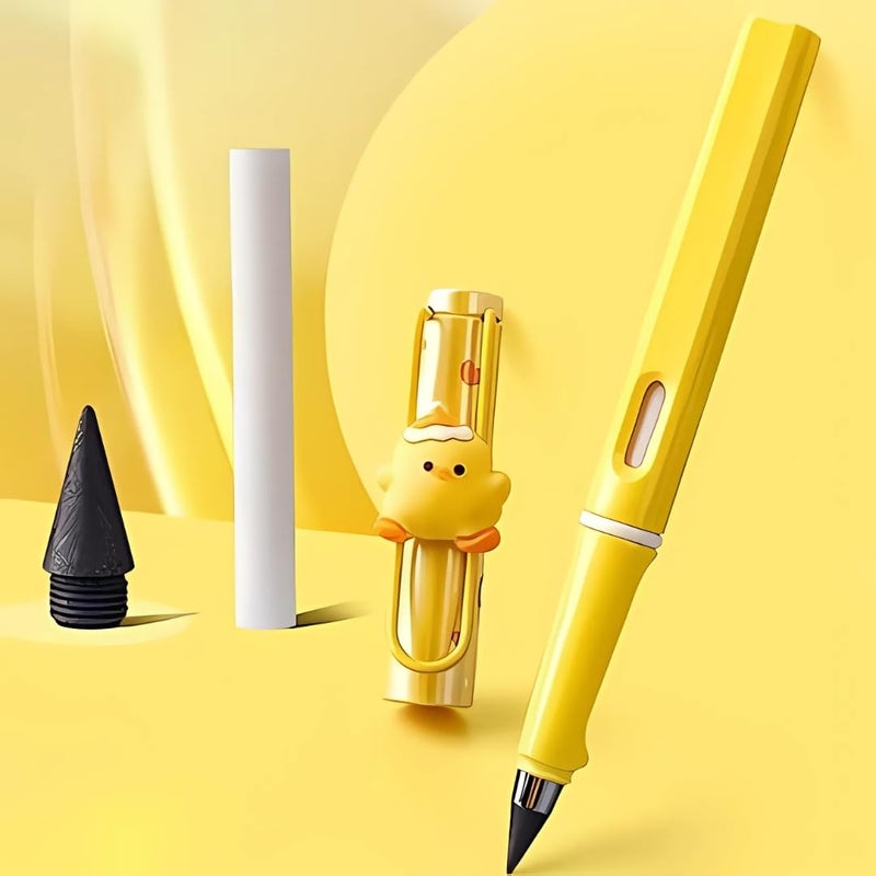 Generic DIVRISHI Enterprises Gurnur Cute Kawaii Mechanical Pencils Long Lasting Writing Pencil With Eraser Modern Yellow  - Image 2