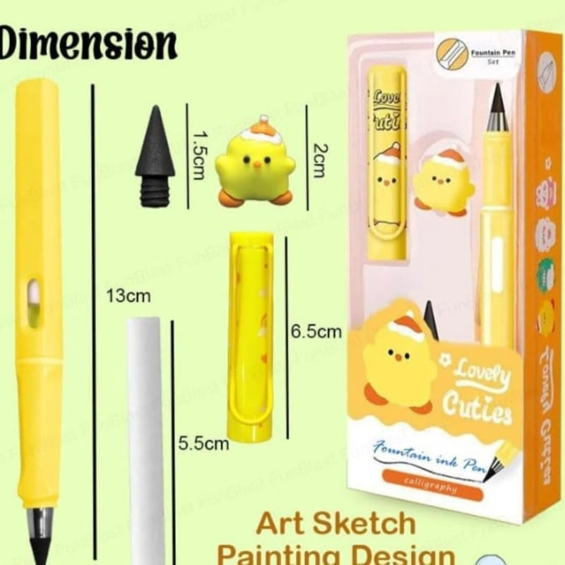 Generic DIVRISHI Enterprises Gurnur Cute Kawaii Mechanical Pencils Long Lasting Writing Pencil With Eraser Modern Yellow  - Image 4