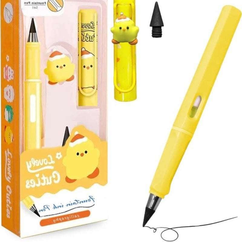 Generic DIVRISHI Enterprises Gurnur Cute Kawaii Mechanical Pencils Long Lasting Writing Pencil With Eraser Modern Yellow  - Image 3