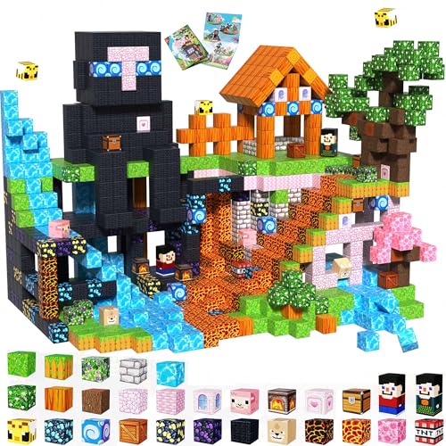 GraceDuck Magnetic Blocks 200 PCS Build Dark Adventure Forest Castle Magnetic Toys for Montessori Toddler Christmas Birthday Gifts STEM Sensory Toys for 3 4 5 6 7 8 9 10 Year Old Boys Girls - Image 1