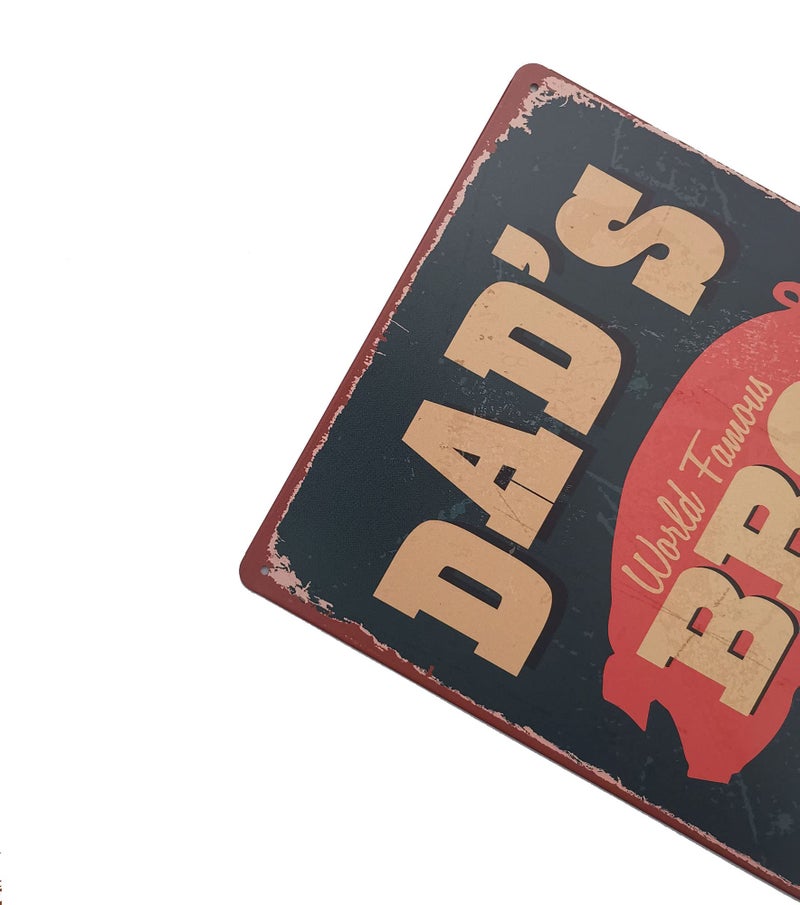 إيرلود Erlood Warning BBQ Zone Vintage Tin Signs Outdoorretro Metal Wall Poster Decorative Tin Sign 8 × 12 (Dads BBQ) - Image 2