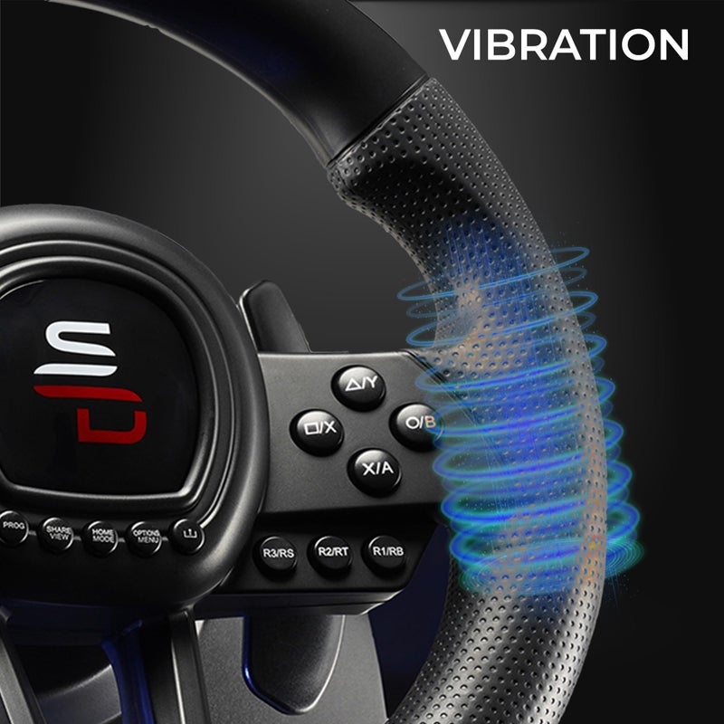 SUBSONIC - Superdrive GS650-X Steering Wheel with Manual Shifter, 3 Pedals, and Paddle Shifters - Racing Wheel for Xbox Series X/S, PS4, Xbox One - Black - Image 2