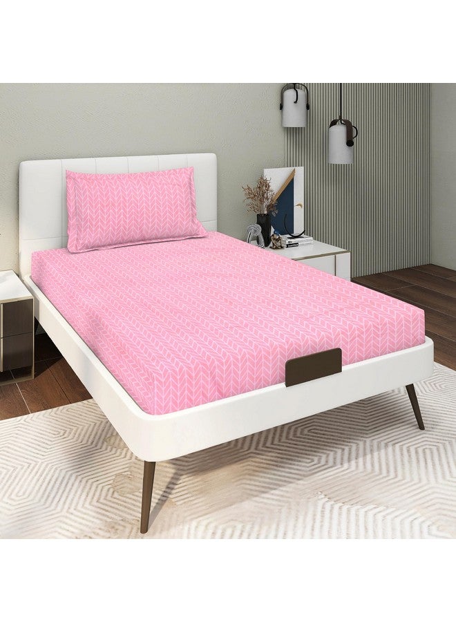 RD TREND® Presents Bedsheet for Single Bed Polycotton 210 TC, Size-60X90 Inches(152X228 CM), Single Bedsheet with Pillow Cover (18X28 Inches) Pink - Image 1