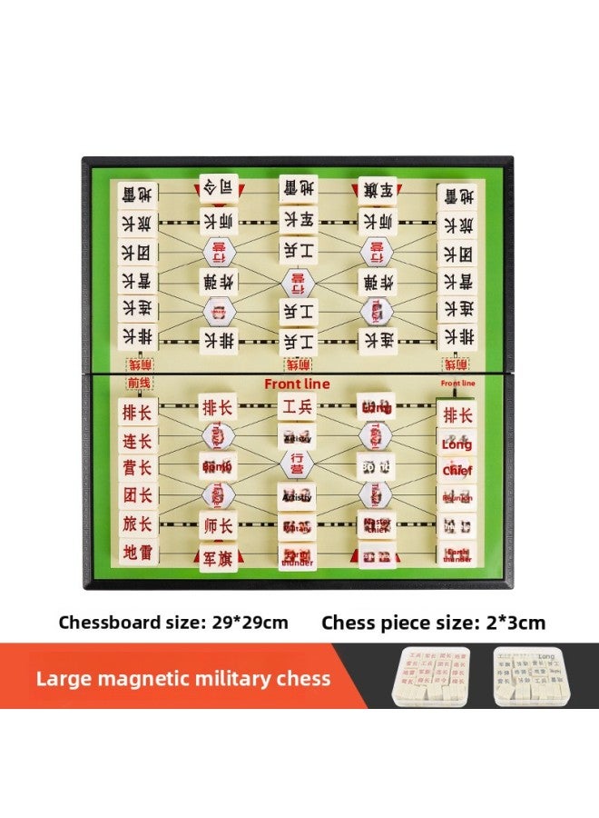 Land War Chess Army Flag Mahjong Material Large Folding Army Chess Inner Box Chessboard For Primary School Students Advanced Two-in-One Magnetic Land War
