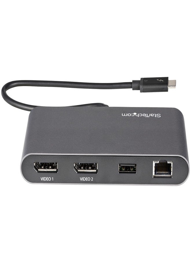 ستار تك محطة إرساء صغيرة محمولة من StarTech.com Thunderbolt 3 - محطة إرساء لشاشتين مع منفذ DP بدقة 4K 60Hz، وموزع USB-A واحد (USB 3.0/5 جيجابت في الثانية)، ومنفذ GbE - كابل بطول 28 سم - محول TB3 متعدد المنافذ - متوافق مع Mac/Windows (TB3DKM2DPL) - Image 3