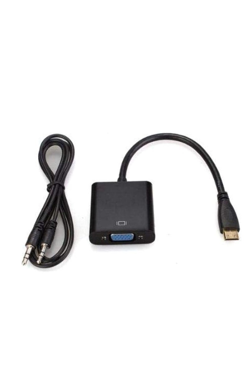 محول فيديو من Mini HDMI ذكر إلى VGA أنثى – كابل صغير لتوصيل أجهزة اللابتوب أو التابلت بشاشات أو بروجكتر بمنفذ VGA – يعمل مباشرة دون طاقة خارجية - Image 1