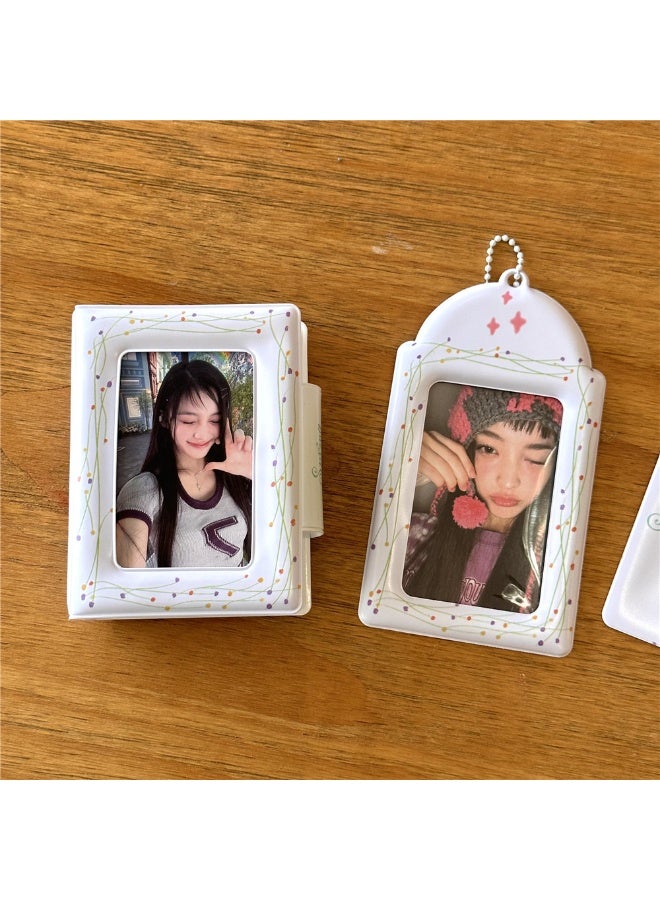 NIBEMINENT 1 - Piece Spring Green Flowers Kpop Photo Card Holder Pendant Key Chain ID Badge Holder ID Card Holder Photo Card Protector for School ID Office ID Access Card for Women Girls - Image 3