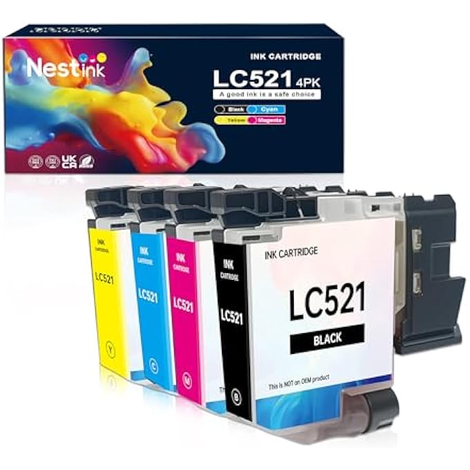LC521 LC521XL LC521-XL TONR CARTRIDEGS LC521BK LC521C LC521M LC521YBLACK/CYAN/MAGENTA/YELLOW MULTI-PACK - Image 1