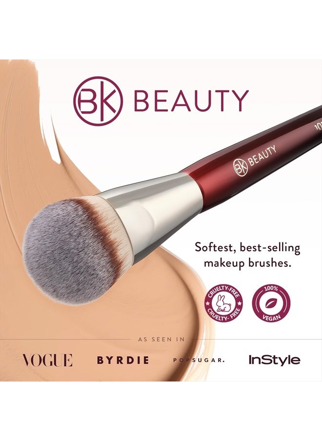 BK BEAUTY - BRUSHES - 101 CONTOURED FOUNDATION BRUSH - Contoured Foundation Brush - Foundation Makeup Brushes - Face Brush For Liquid Or Cream Foundations - Image 1