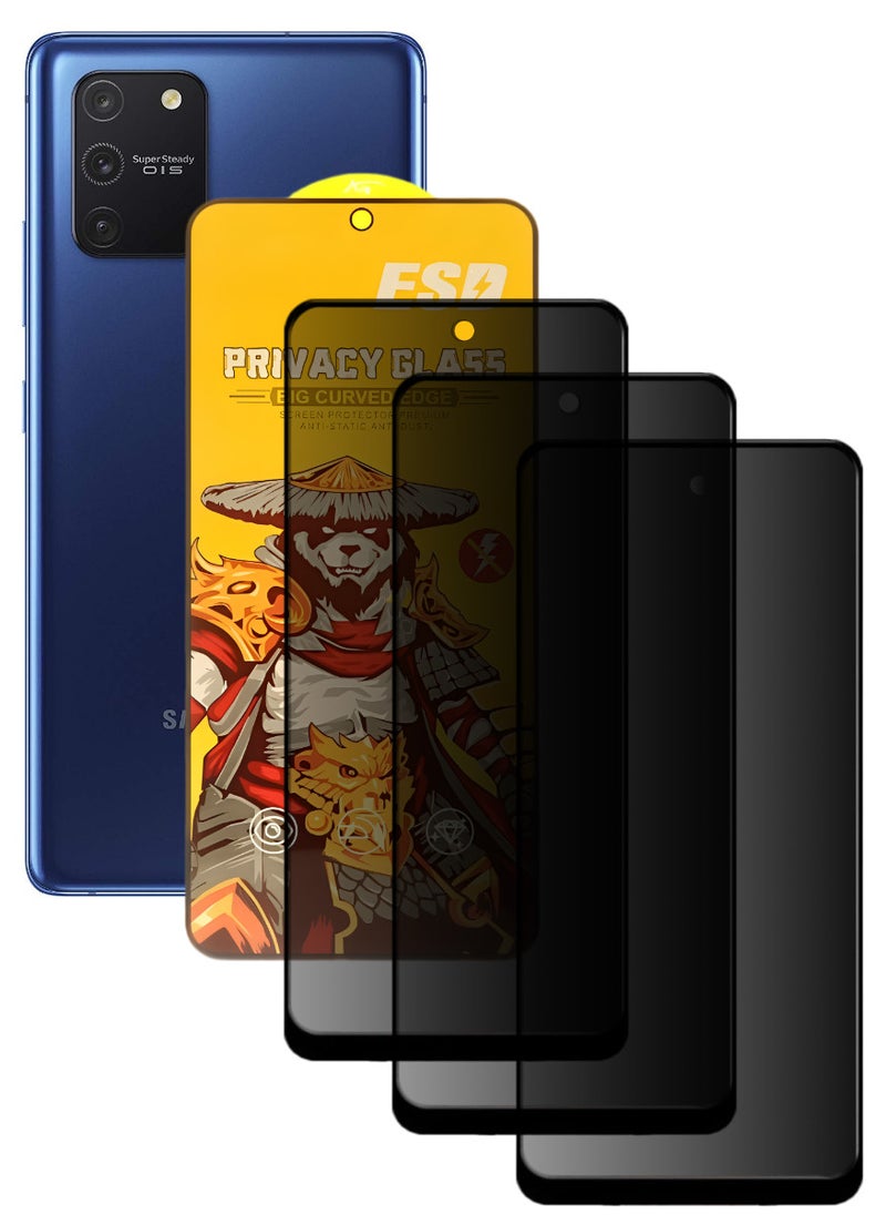 ESD 3 Pieces Tempered Dustproof Privacy Glass Screen Protector Compatible For Samsung Galaxy S10 Lite - Image 1