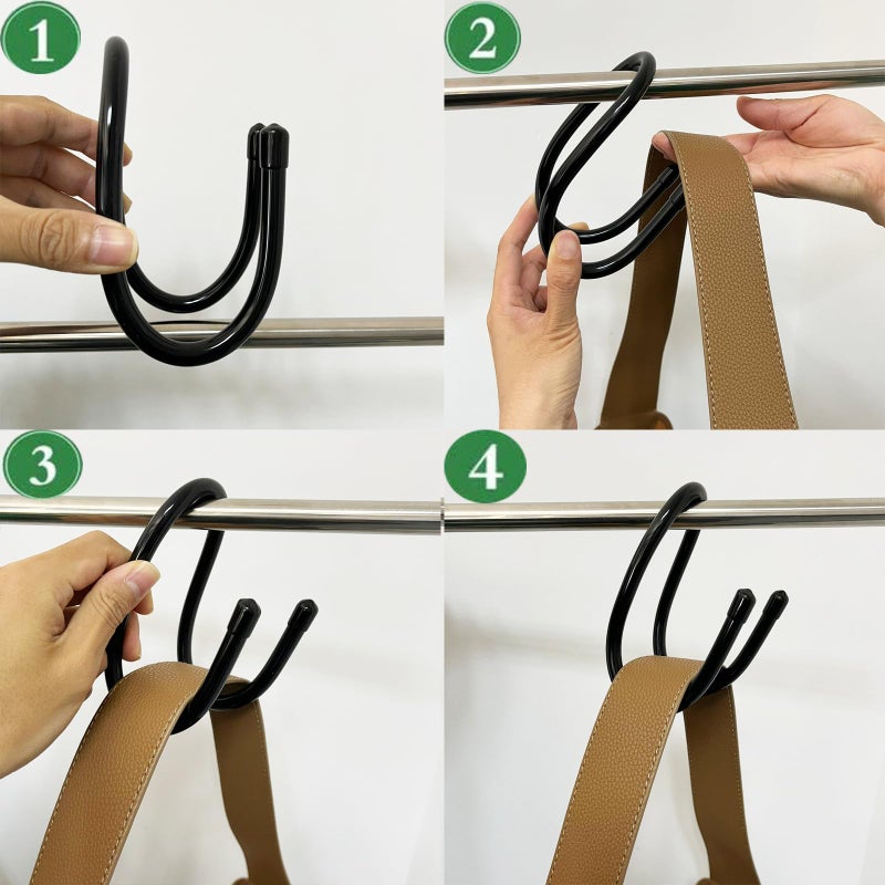 AUXPhome 2 Pack Backpack Hanger for Closet, Strong Bag Hanger Purse Organizer Hooks, Large Closet Hooks for Hanging Handbags,Belts,Hat,Laptop Backpack,Jeans,Travel Bag - Hold Up 20 Lbs - Image 5