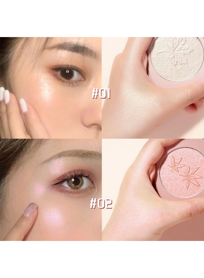 Serseul Highlighter Makeup Palette Highlighter Powder Glossy Glitter Highlight Makeup Palette Come With Mirrorwhtie Champagne - Image 5