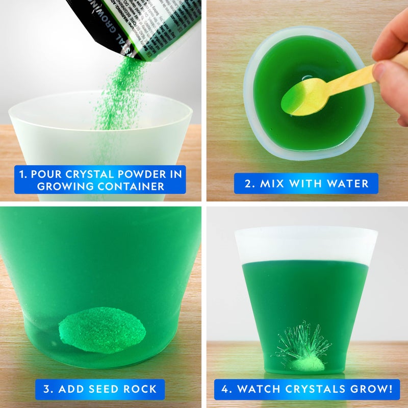 Blue Marble National Geographic Crystal Growing Kit - 3 Vibrant Colored Crystals to Grow with Light-Up Display Stand, Science Toy for Girls and Boys Ages 8-12, Includes 3 Gems, Cool STEM Gift (Amazon Exclusive) - Image 3