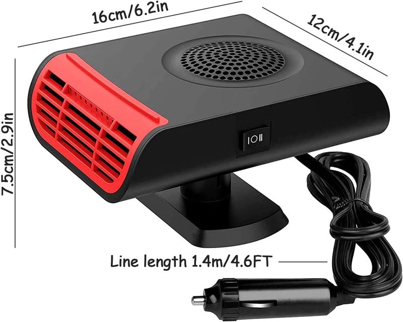 Showvigor QuickHeat 30s Car Heater Fan, 12V 150W Portable with 360Â° Base, Instant Defrost & Demist, Dual Heat/Cool Modes, One-Touch Control for Car, Truck, SUV Climate Control - Image 2