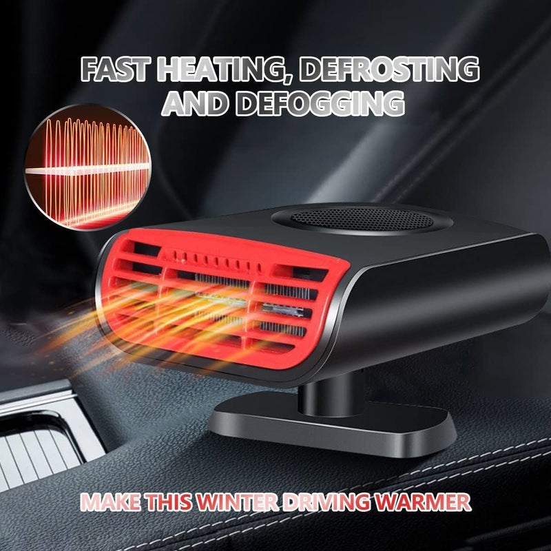 Showvigor QuickHeat 30s Car Heater Fan, 12V 150W Portable with 360Â° Base, Instant Defrost & Demist, Dual Heat/Cool Modes, One-Touch Control for Car, Truck, SUV Climate Control - Image 4
