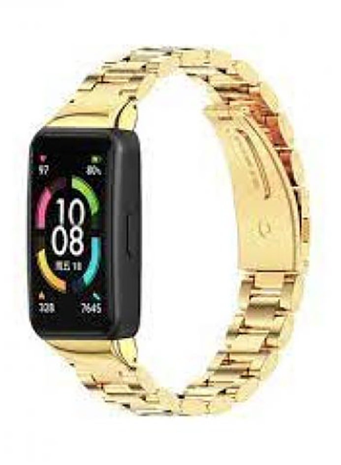 For Huawei Band 6 & Honor Band 6 - Stainless Steel Bracelet Watch Band Strap - Gold 