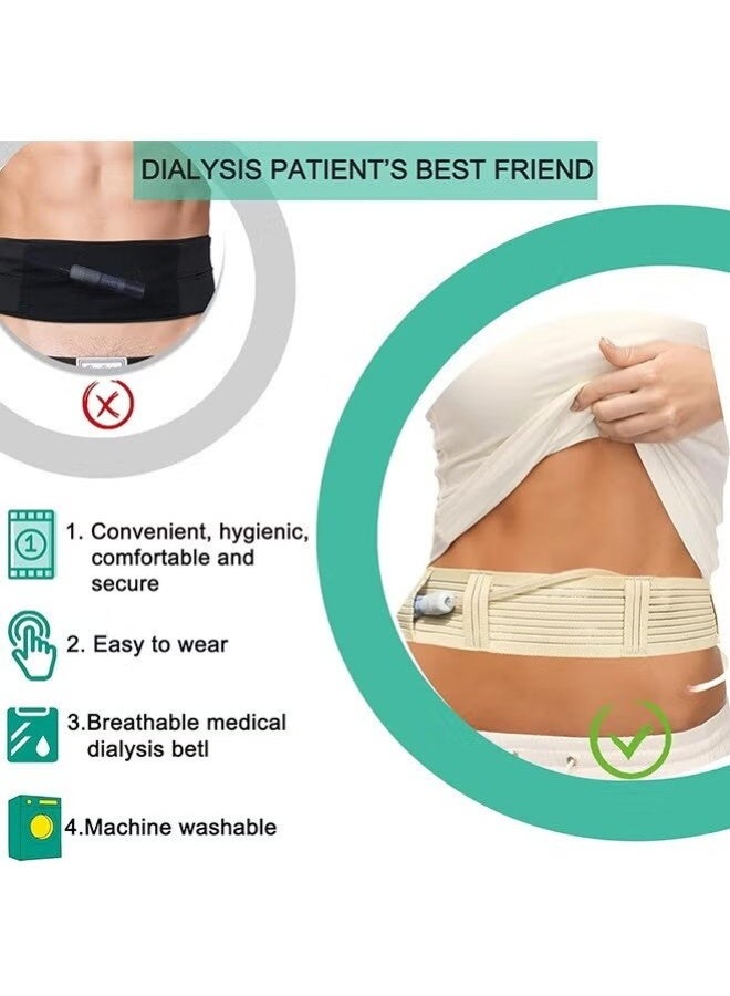 SUFADA Elastic Abdominal Belt, Soft Breathable Therapy Assist Belt, Adjustable Abdominal Catheter Holder Accessory, Safety Transfer Device Tip Feeding Tube Supplies (beige size M) - Image 4