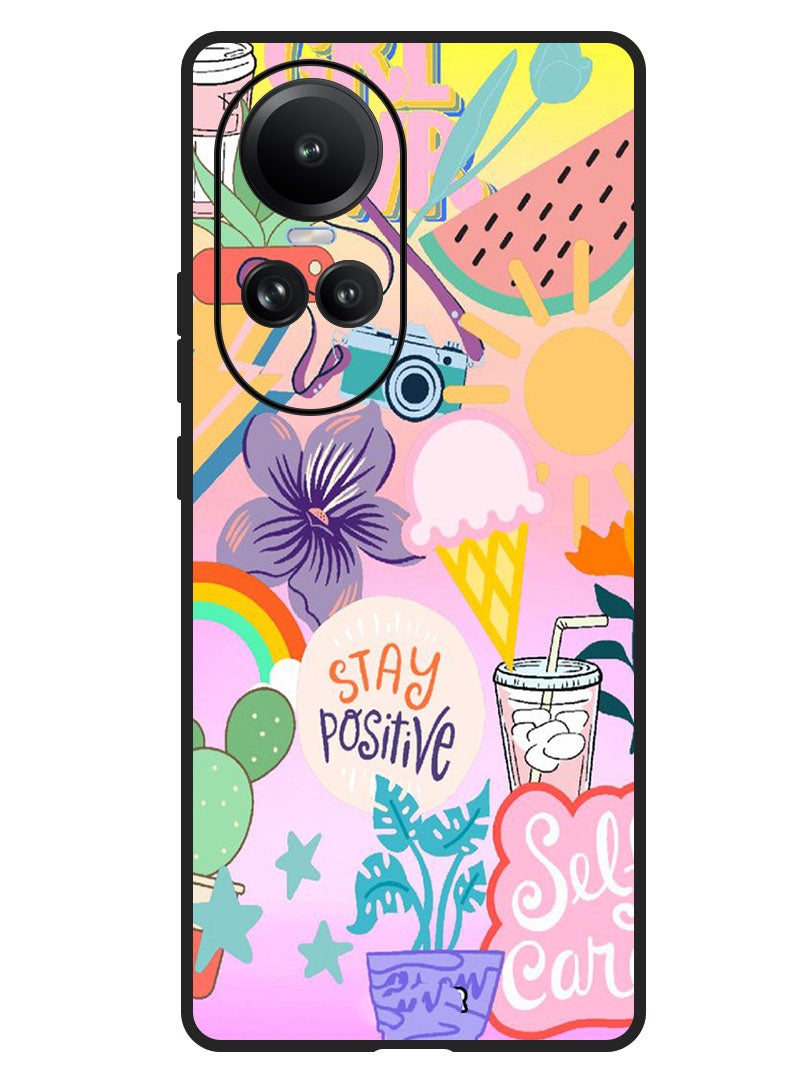 Theodor Protective Case Anti Scratch Shock Proof Bumper Cover For Oppo Reno 10/10 Pro Stay Positive - Image 1