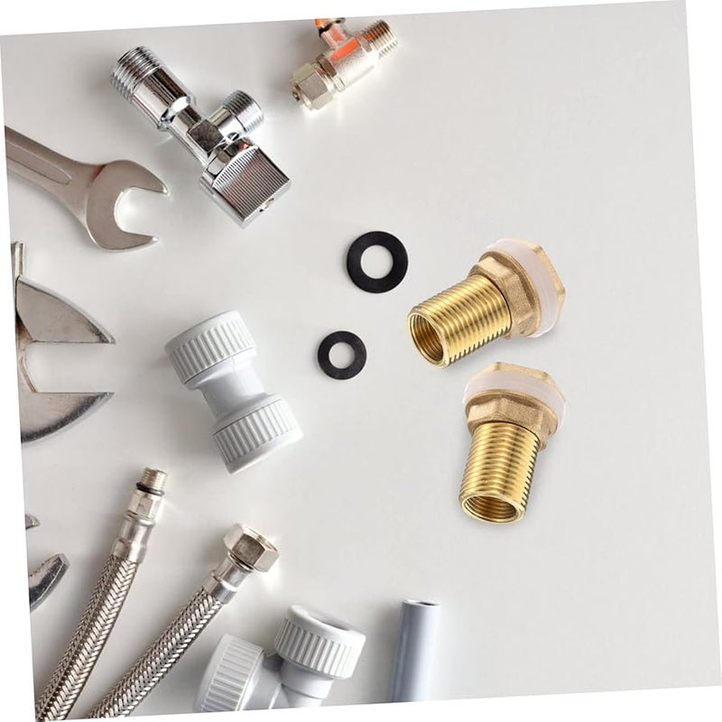 Brass Hose Adapters 2 Pack Female To Male Threaded Fittings For Water Tank Connector - Image 4