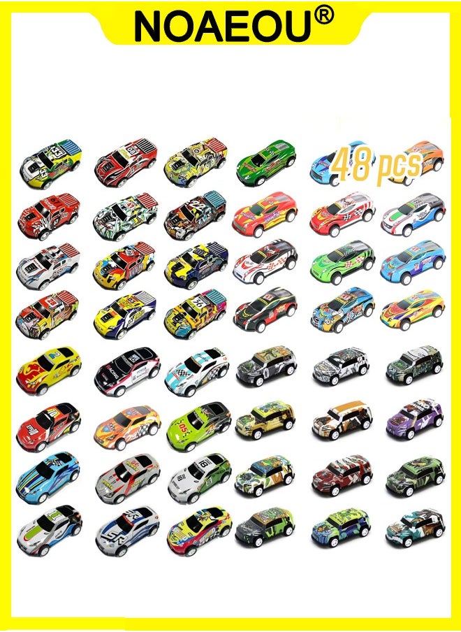 NOAEOU 48Pcs Random Pull Back Toy Cars, for Boys Girls Toddlers 3,4,5,6 Years Old, Mini Die-Cast Race Cars Vehicles Set  - Image 1