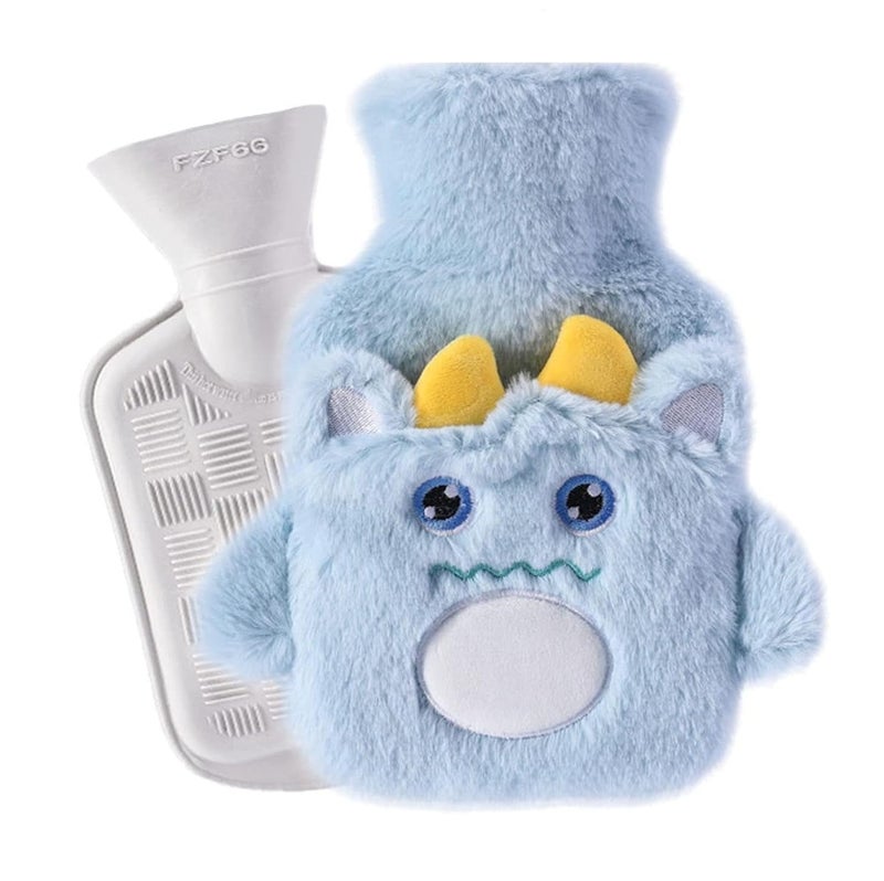 Onprix Portable Cartoon Cute Hot Water Bag Soft Plush Hot Water Bottle Durable Hand Warmer Winter Warm (500ml) (Multi-color) - Image 1