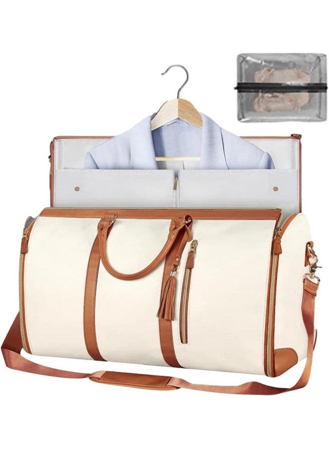 AUGEN PU Leather Travel Bags for Luggage Women's Duffle Bags for Travel for Men & Women Luggage Bags for Travelling- 25.4 Cm (White) - Image 1