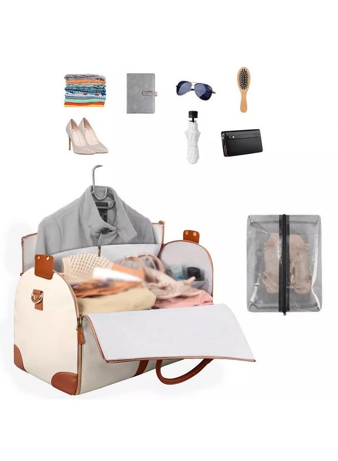 AUGEN PU Leather Travel Bags for Luggage Women's Duffle Bags for Travel for Men & Women Luggage Bags for Travelling- 25.4 Cm (White) - Image 2