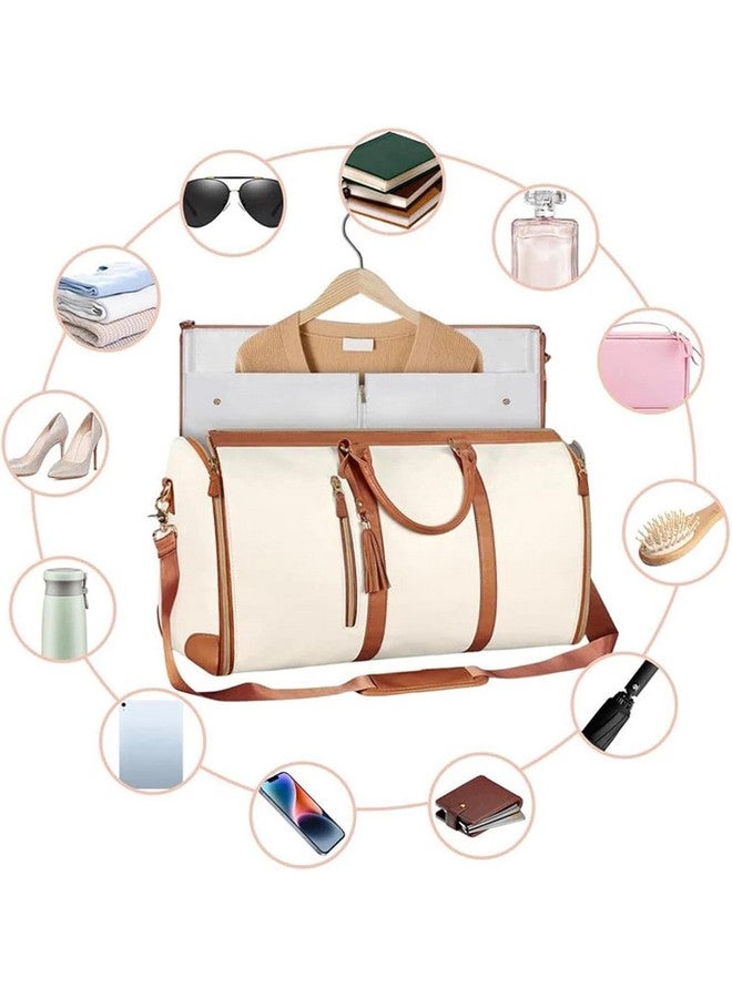 AUGEN PU Leather Travel Bags for Luggage Women's Duffle Bags for Travel for Men & Women Luggage Bags for Travelling- 25.4 Cm (White) - Image 5