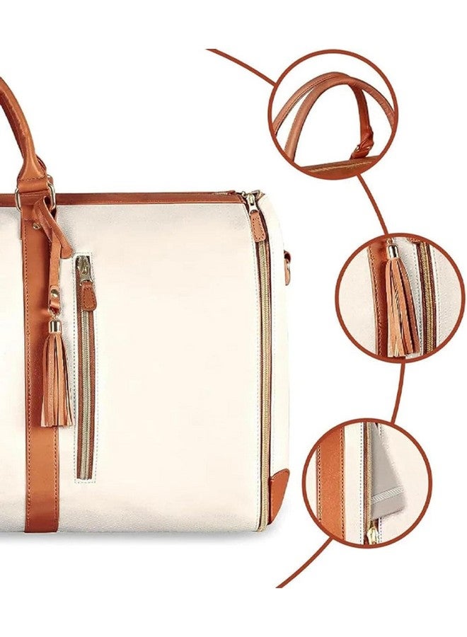 AUGEN PU Leather Travel Bags for Luggage Women's Duffle Bags for Travel for Men & Women Luggage Bags for Travelling- 25.4 Cm (White) - Image 4