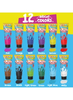 GRAFLO Washable Finger Paint for Toddlers, 12 Non-Toxic Vibrant Colors, 50ml Tubes, Safe Baby Hand and Foot Paint, Mess-Free Art Supplies for Kids, Ideal Preschool Learning Gift for Ages 1-6  - Image 4