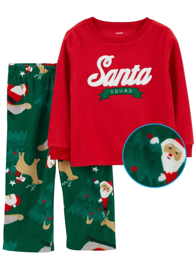 carter's Carter's 2 Piece Santa Fleece Pyjamas Set - Red  - Image 1