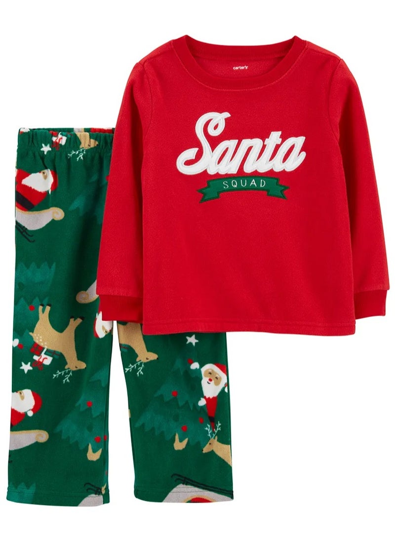 carter's Carter's 2 Piece Santa Fleece Pyjamas Set - Red  - Image 2