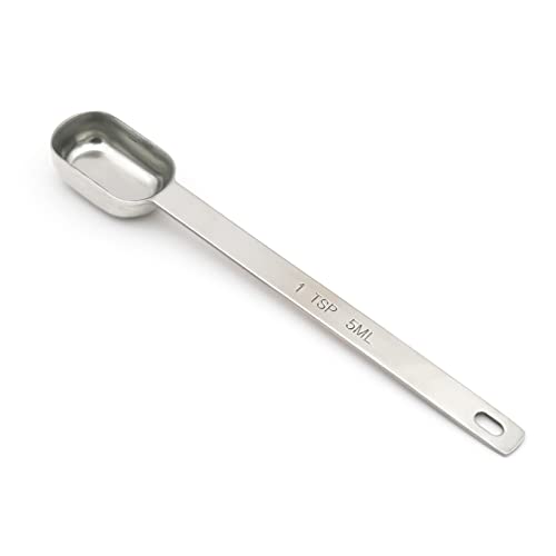 BERYLER 1PCS 1tsp 13tbsp 5ml Single Measuring Spoon Stainless Steel Long Handle Individual Teaspoons Only