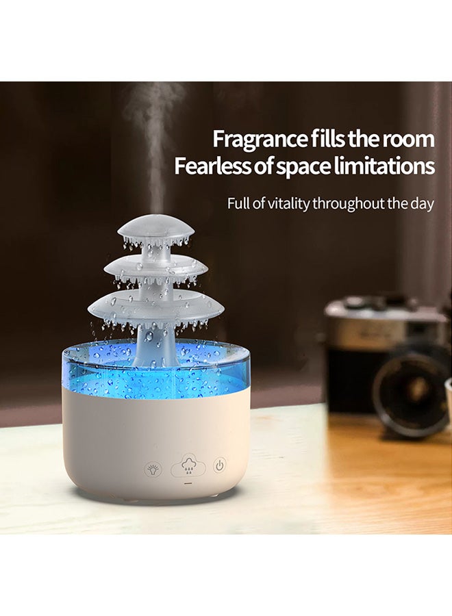 VINSOC Humidifier Raining Cloud RGB Night Light Aromatherapy Essential Oil Aromatherapy Diffuser 7 Color Lights Relaxing Water Drop Sound with Remote Control White - Image 3