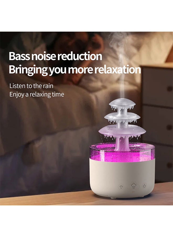 VINSOC Humidifier Raining Cloud RGB Night Light Aromatherapy Essential Oil Aromatherapy Diffuser 7 Color Lights Relaxing Water Drop Sound with Remote Control White - Image 5
