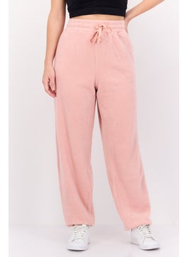 NIA Women Regular Fit Textured Jogger Pants, Pink  - Image 1