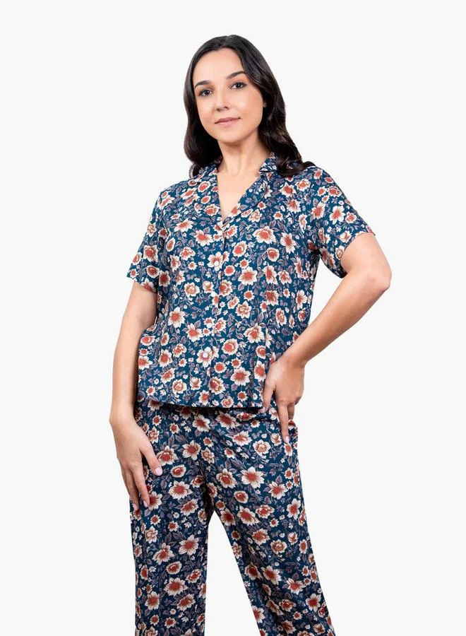 Aadaraya Floral Print Pyjama Set
