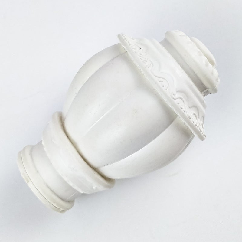 Spot wholesale curtain rod accessories head curtain rod plug 28 curtain with curtain head Roman rod sealing head White