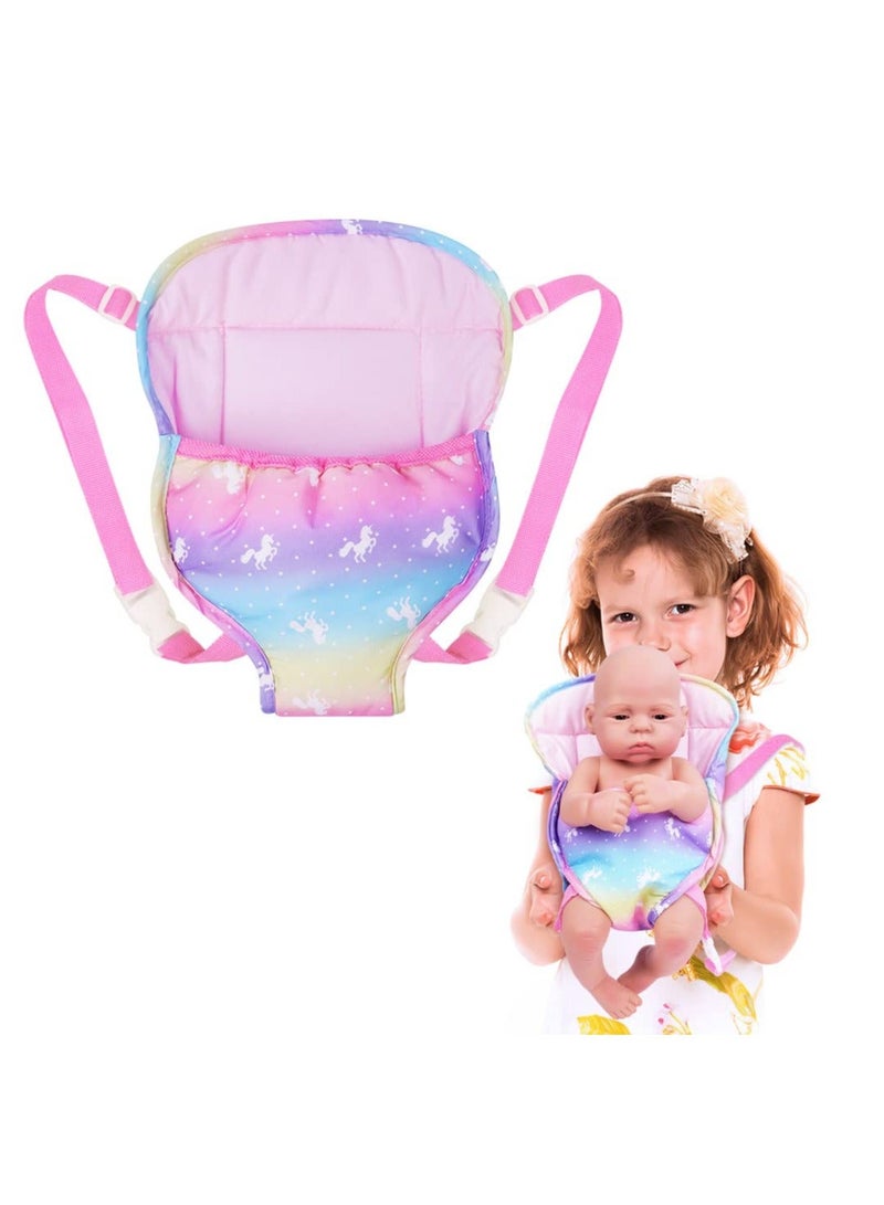 Generic Baby Doll Carrier Storage Bag Backpack, with Adjustable Straps, Sling Front and Back Portable Accessories for 14-18 Inch Dolls (Doll Not Included) - Image 1