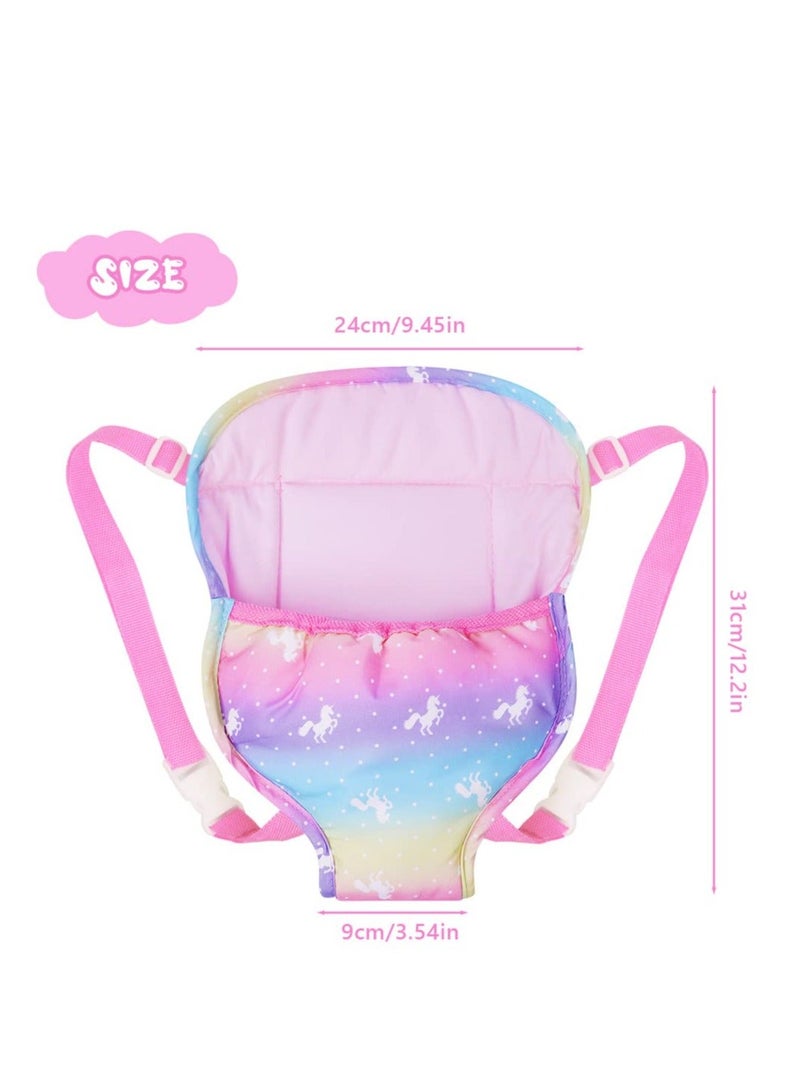 Generic Baby Doll Carrier Storage Bag Backpack, with Adjustable Straps, Sling Front and Back Portable Accessories for 14-18 Inch Dolls (Doll Not Included) - Image 2