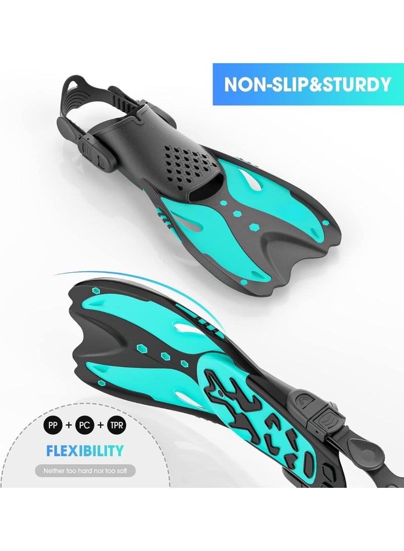 Soofam Snorkel Fins Adjustable Buckles Open Heel Swim Flippers Travel Size Short Swim Fins for Snorkeling Diving Swimming Adult Men Womens(ML/XL 42-47) - Image 3