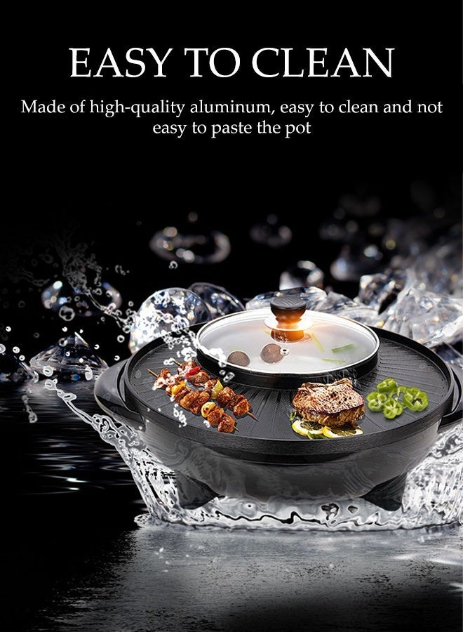DUNISO 6L Electric Cooking Pot Non-Stick Mini Electric Pot with Steamer 2 Gear Rapid Portable Multifunctional Electric Hot Pot with Overheat Boil Dry Protection Multi-Cooker with Lid for Travel Dormitory for Steak Party Camping Roast Meat - Image 5