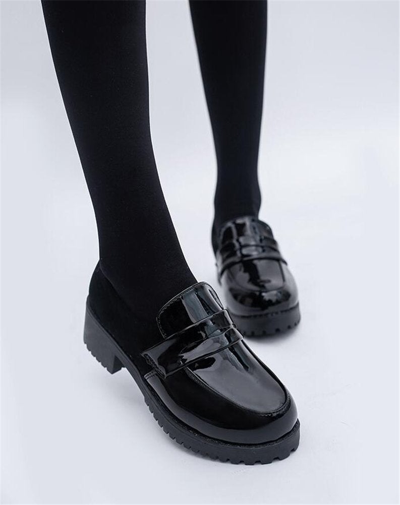 ACE SHOCK Women's Lolita Low Top Japanese Students Maid Uniform Dress Shoes (8) Black - Image 3