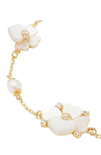 kate spade new york Precious Pansy Bracelet, White Multi/Gold, One Size - Image 2