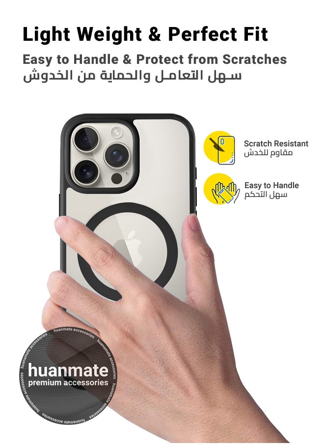 huanmate - 2 in 1 Apple iPhone 16 Pro Max Magsafe Protection Pack - Ultra Clear Shockproof Case & Anti-Peeping Privacy Glass Screen Protector, All-Round Defense with High Transparency & Easy Installation - Image 1