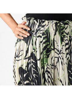 2Xtremz 2Xtremz Printed Pleated Palazzo Pants with Elasticated Paperbag Waist  - Image 4